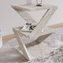 Hanah Home Mesa Auxiliar de Travertino Elegante y Duradera con Tablero de Melamina 18mm - 29.6 x 54.2 x 29.6 cm